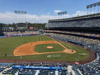 A view of Dodger Stadium, taken from 9RS, Row A.
